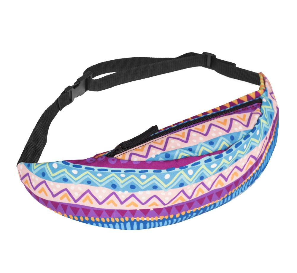 Printed Waist Zipper Bag