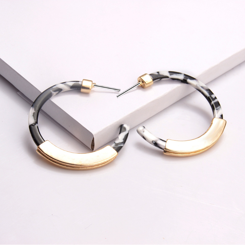 Fashion Bohemia Acrylic Acetate Hoop Earrings