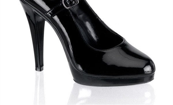 Stiletto Round-Toe Buckle Platform Shoes