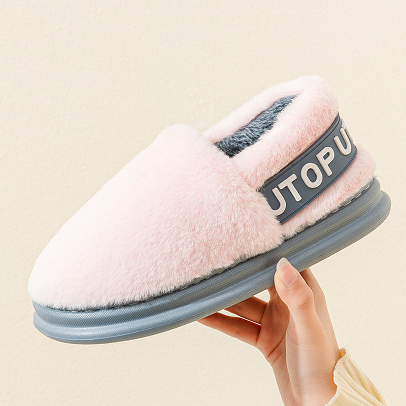 Thick-Sole Plush Slippers