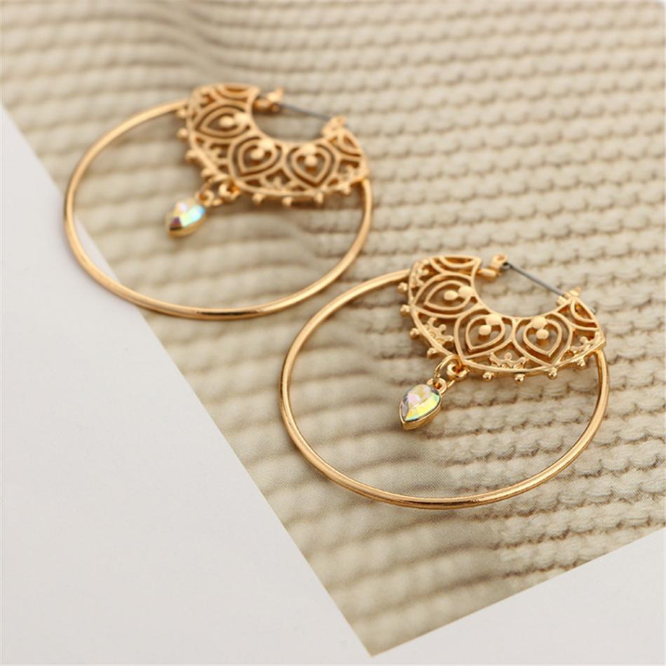 Gold-Colour Big Round Hoop Earrings