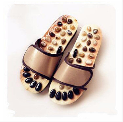Natural color jade stone jade pebbles foot soles health massage shoes home slippers