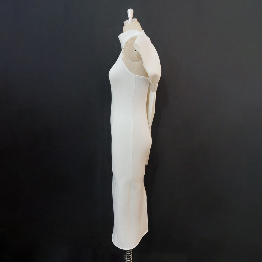 New Halter Sleeveless Bow High Waist Plus Size Slim Dress Women