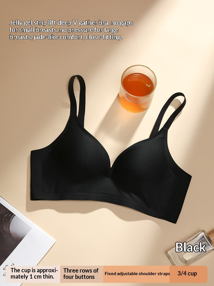 Thin, Small-cup Push-up Wireless Bra That Gathers And Controls Side Boob