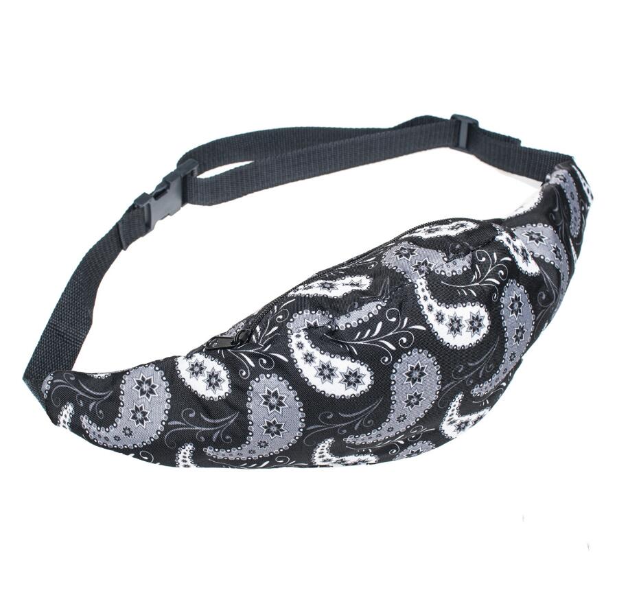 Printed Waist Zipper Bag