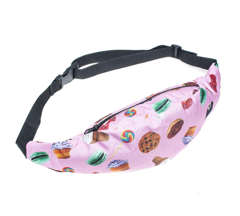 Printed Waist Zipper Bag