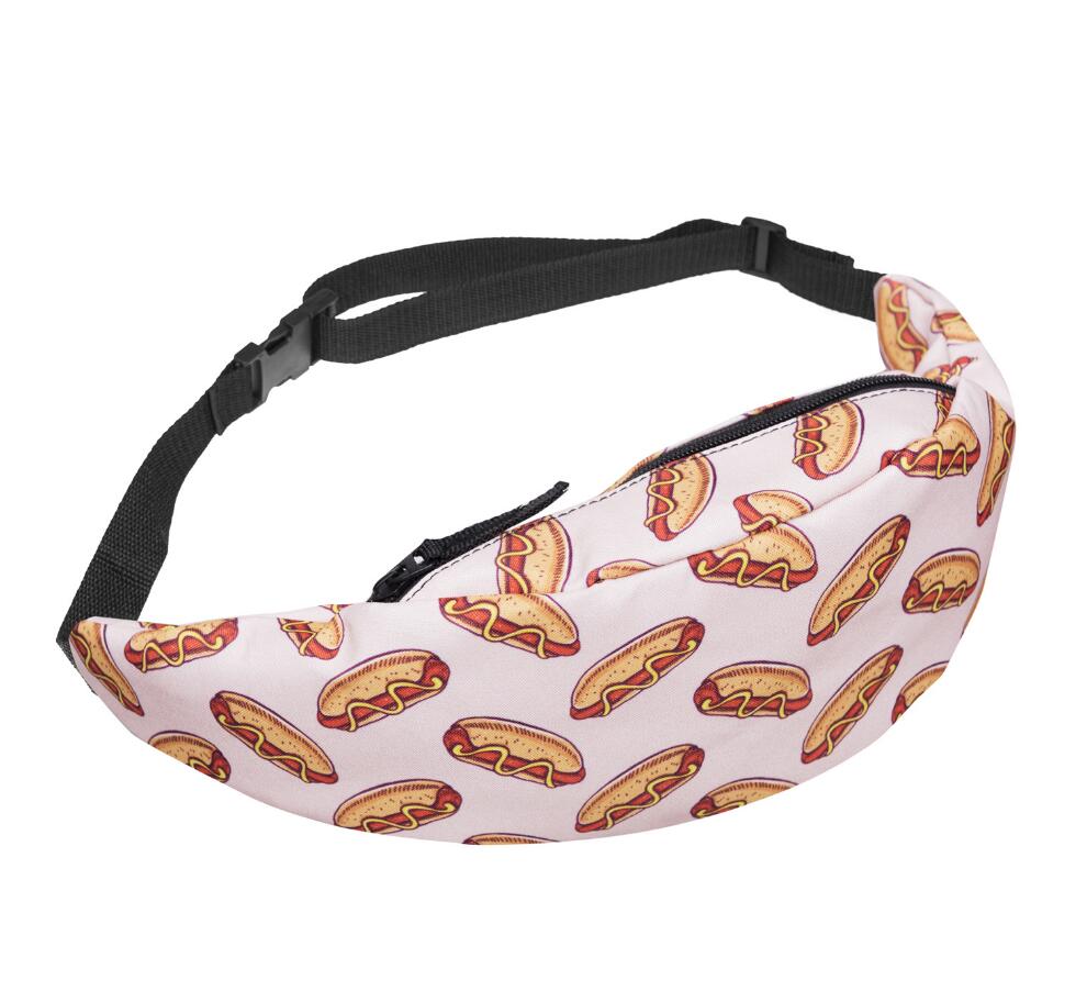 Printed Waist Zipper Bag