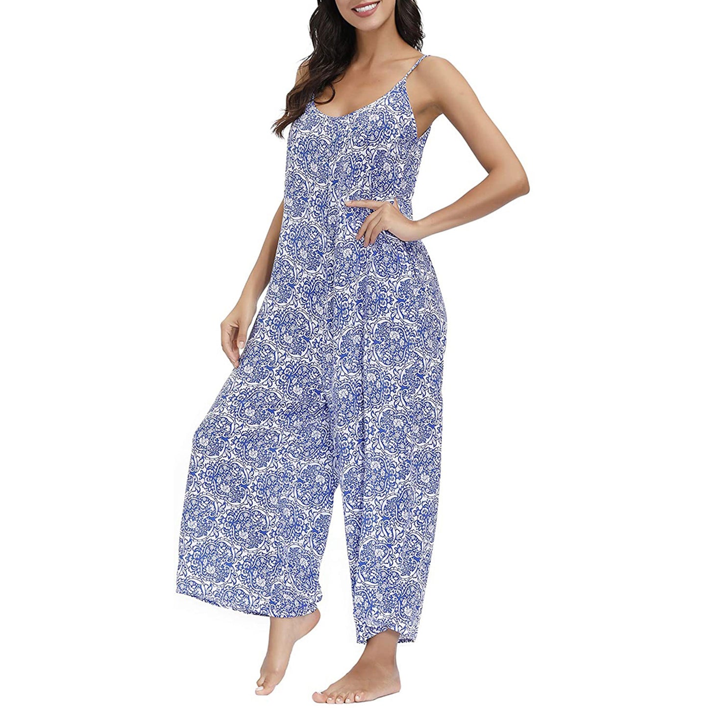 Sling-Pocket Casual Wide-Leg Jumpsuit