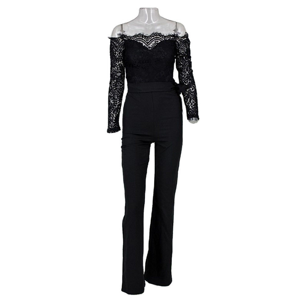 Lace Patchwork Butterfly Jumpsuit