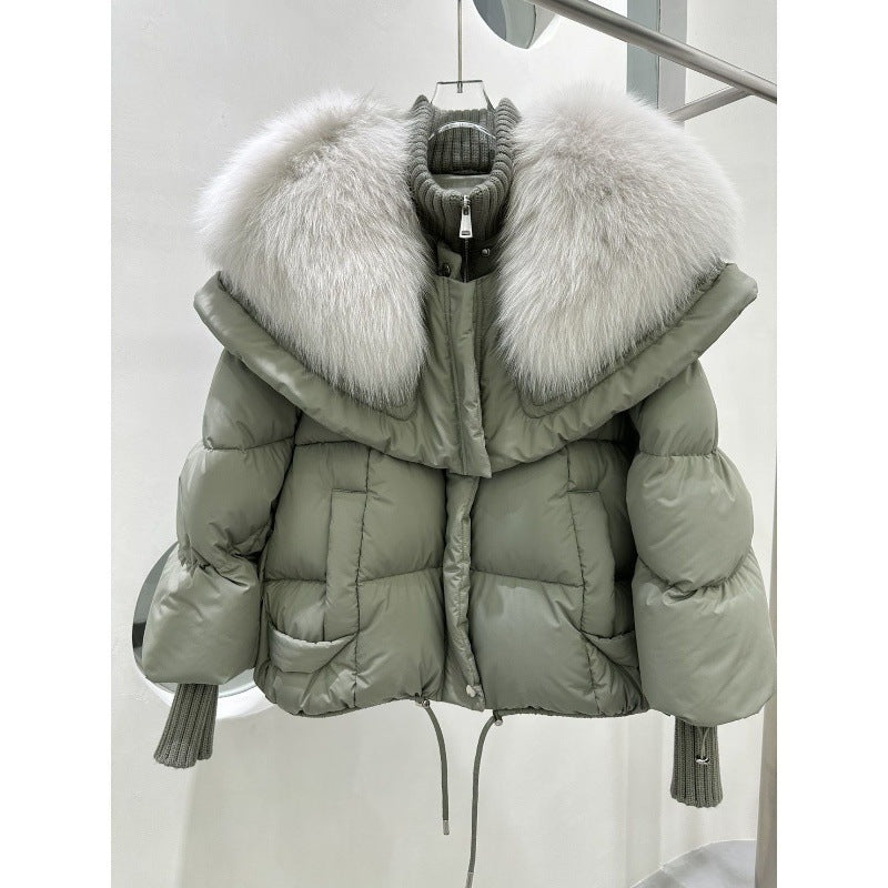 High-End Fox Fur Collar Luxury Puffer Jacket