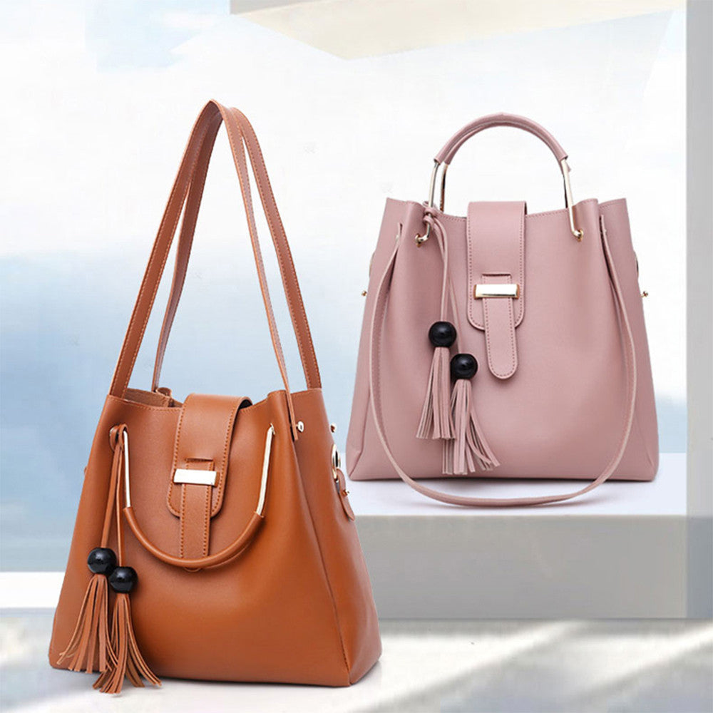 3-Piece PU Leather Shoulder Bag Set