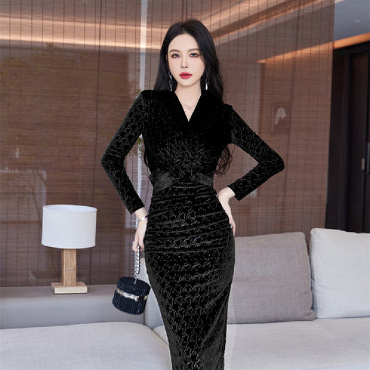 Fashion Personality Velvet Dress For Women