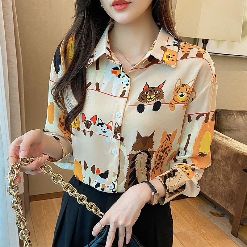 Long Sleeve Chiffon Women's Autumn Clothing Top