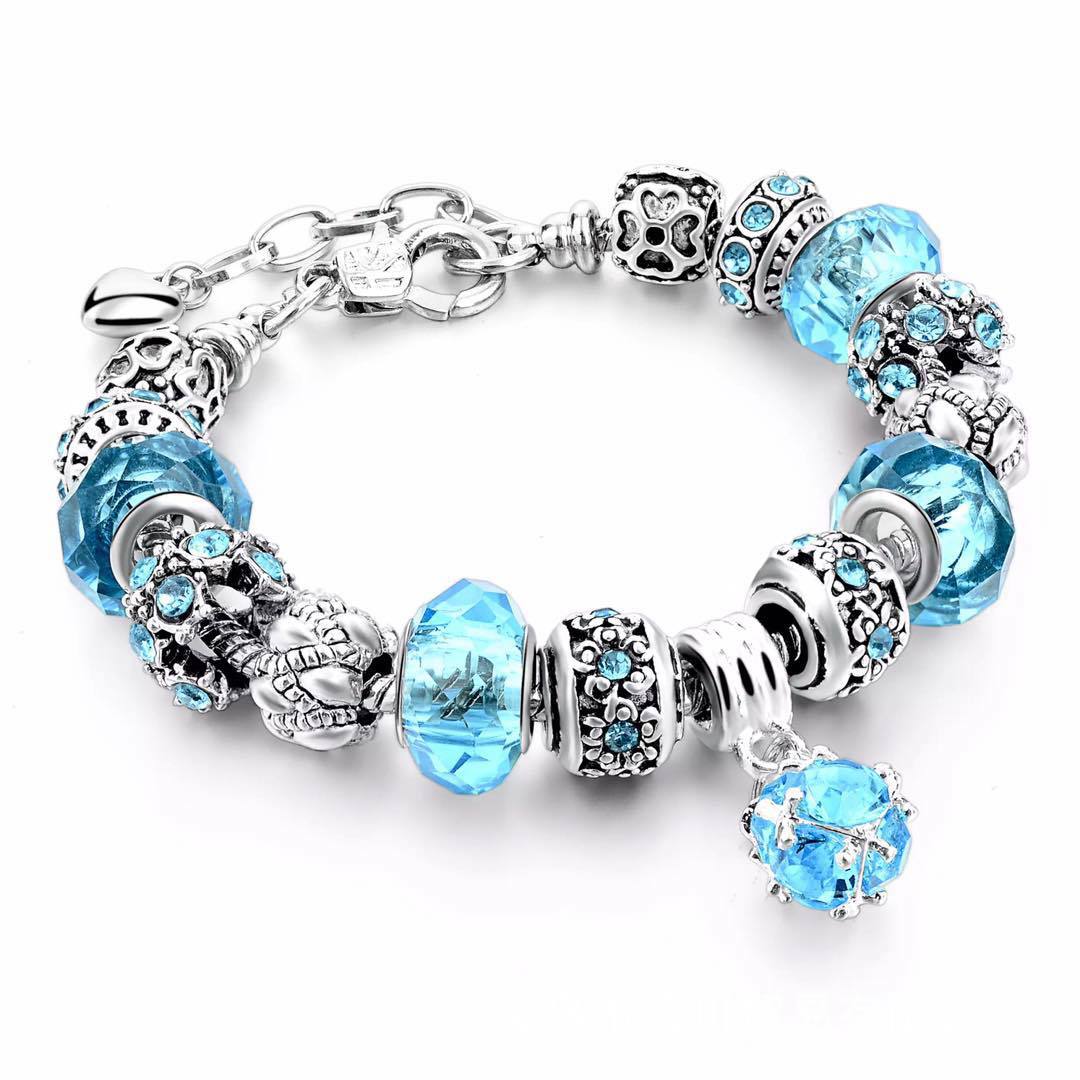 Crystal Beads Bracelets & Bangles - Snake Chain Charm Bracelets For Women