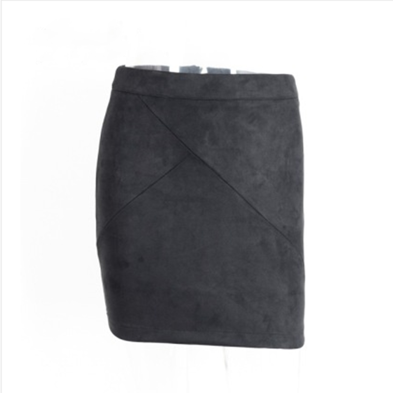 Leather Suede Bodycon Pencil Skirt