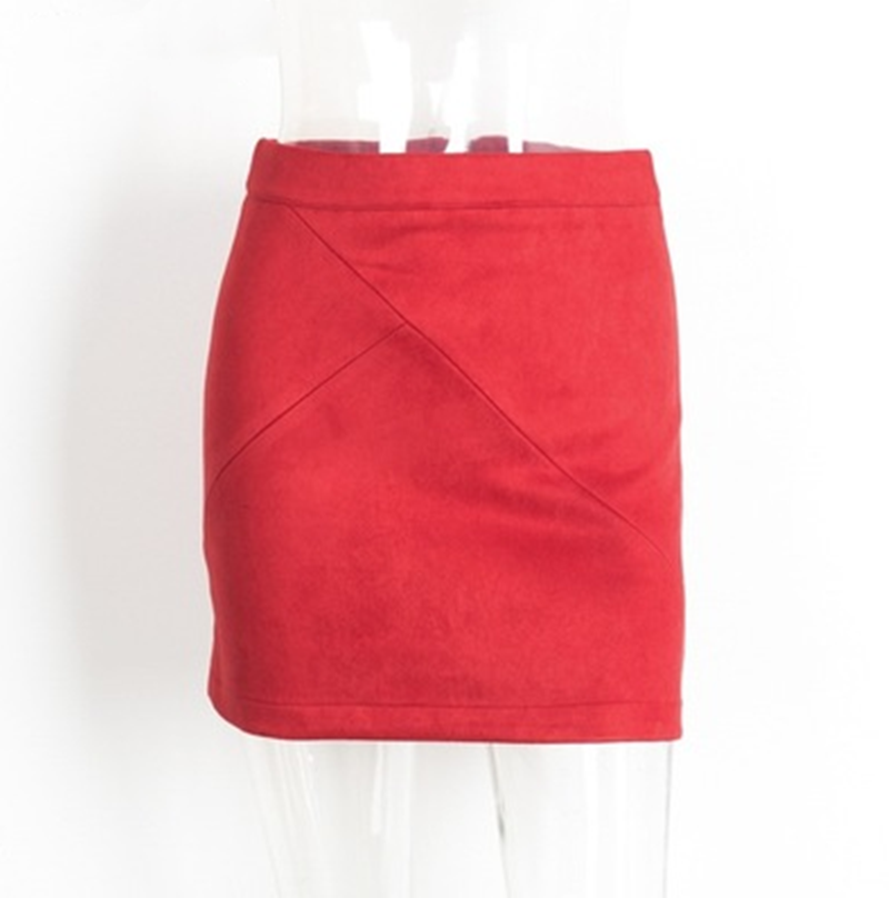 Leather Suede Bodycon Pencil Skirt