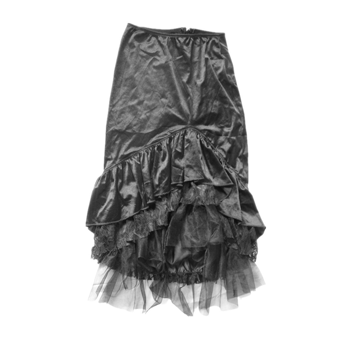 Lace Fine Mesh Pleated Fishtail Skirt