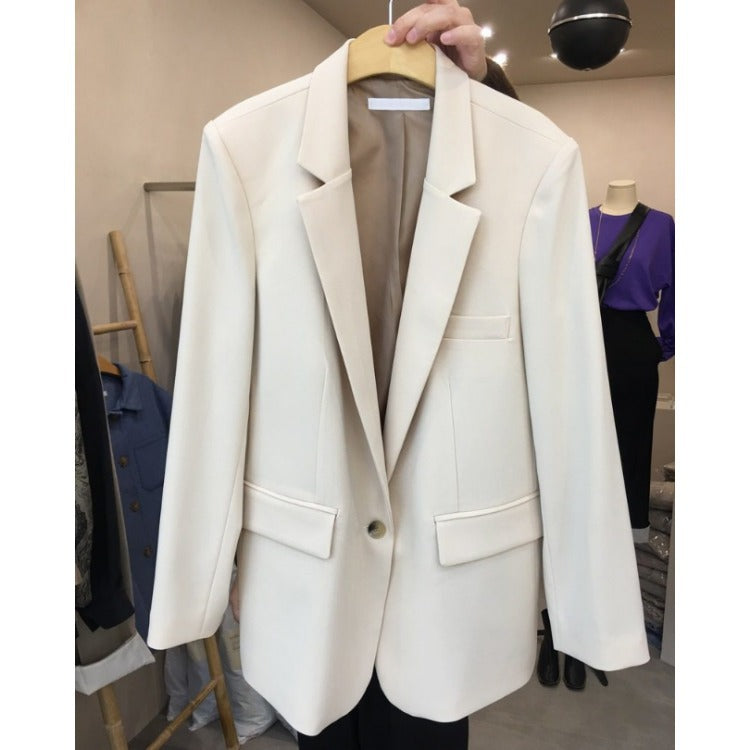 New Simple Temperament White Suit Jacket Women
