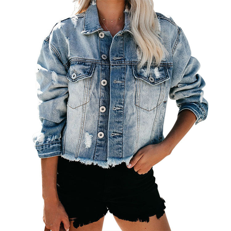 Ladies' Washed Denim Jacket