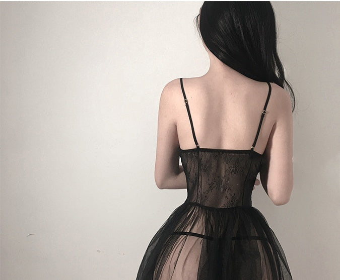 See-Through Erotic Sling Lingerie Nightdress