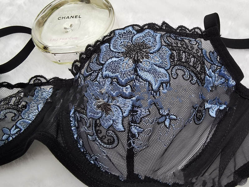 Temptation Lace Embroidered Lingerie Set