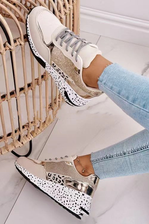 Women's Lace-Up Platform Sneakers/Trainers