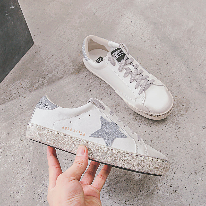 Flat Starred  Distressed Shoes