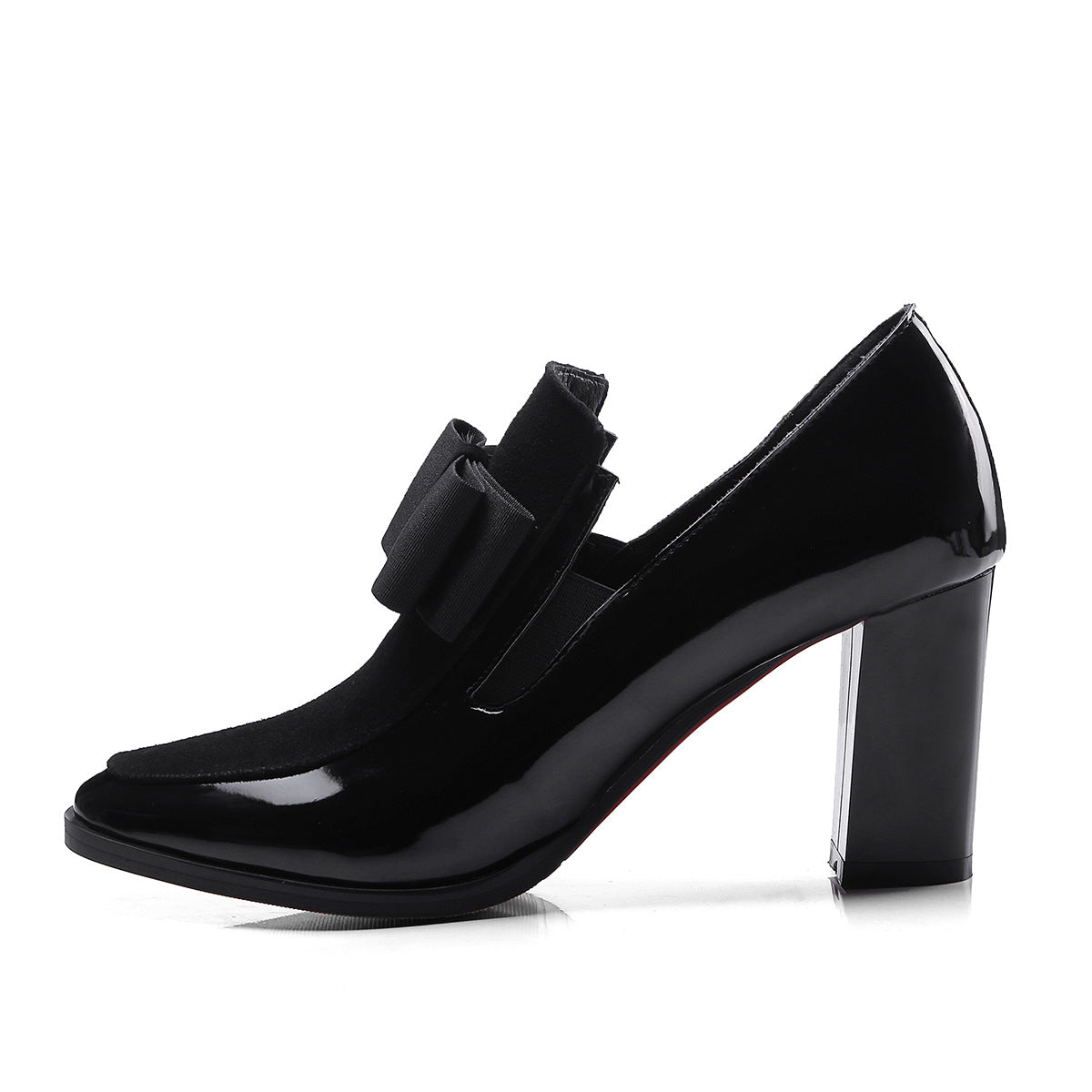 High-Heel Women's Shoes - Thick Heels, Square Toe