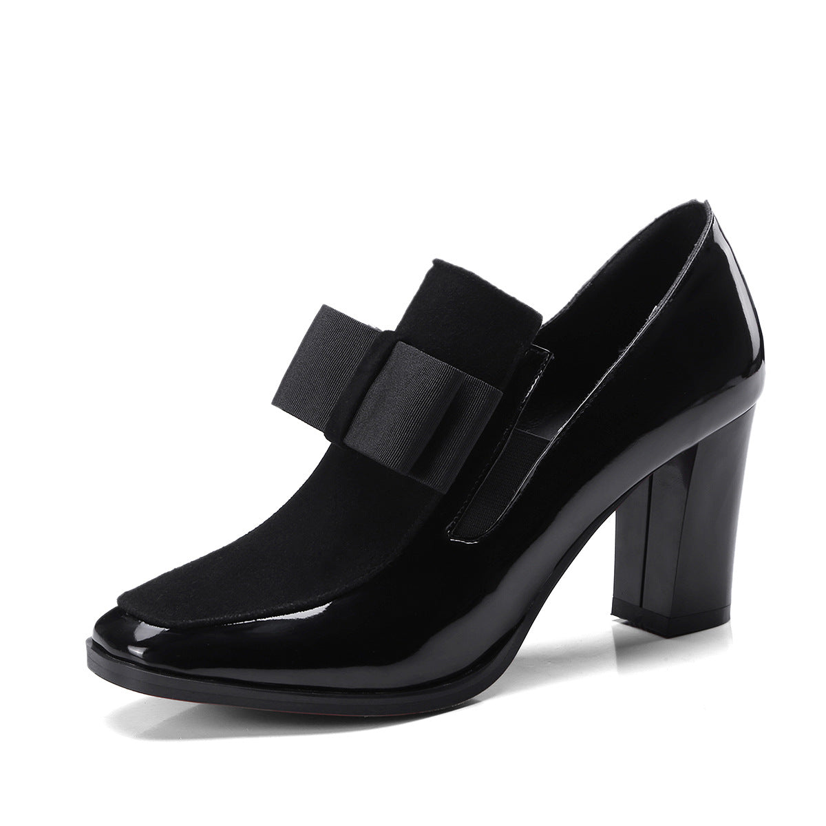 High-Heel Women's Shoes - Thick Heels, Square Toe