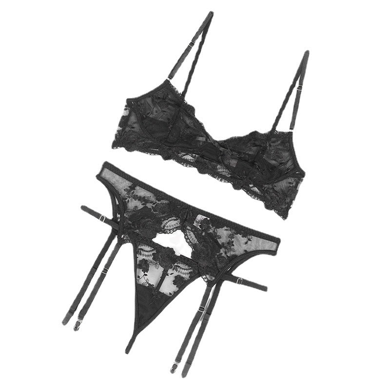 Lace Three-Piece Lingerie Suit