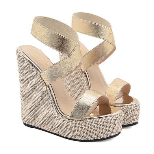 Wedge-Heel Roman Platform Sandals