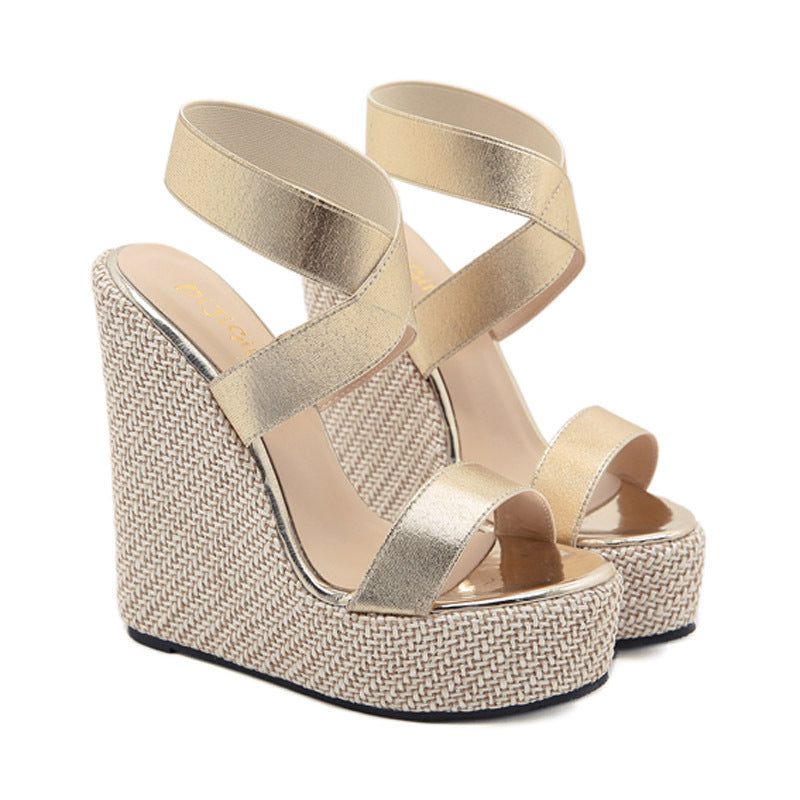 Wedge-Heel Roman Platform Sandals