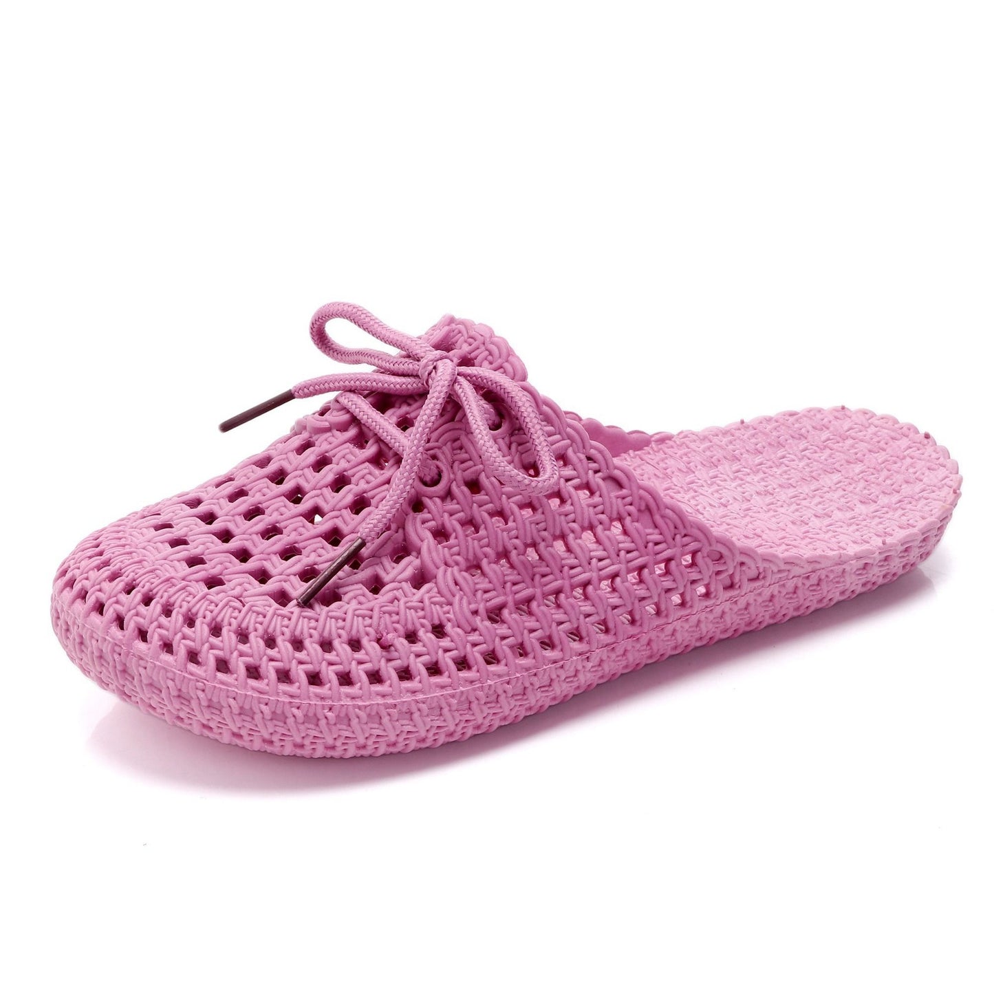 Korean-Style Lace-Up Perforated/Hole Slippers