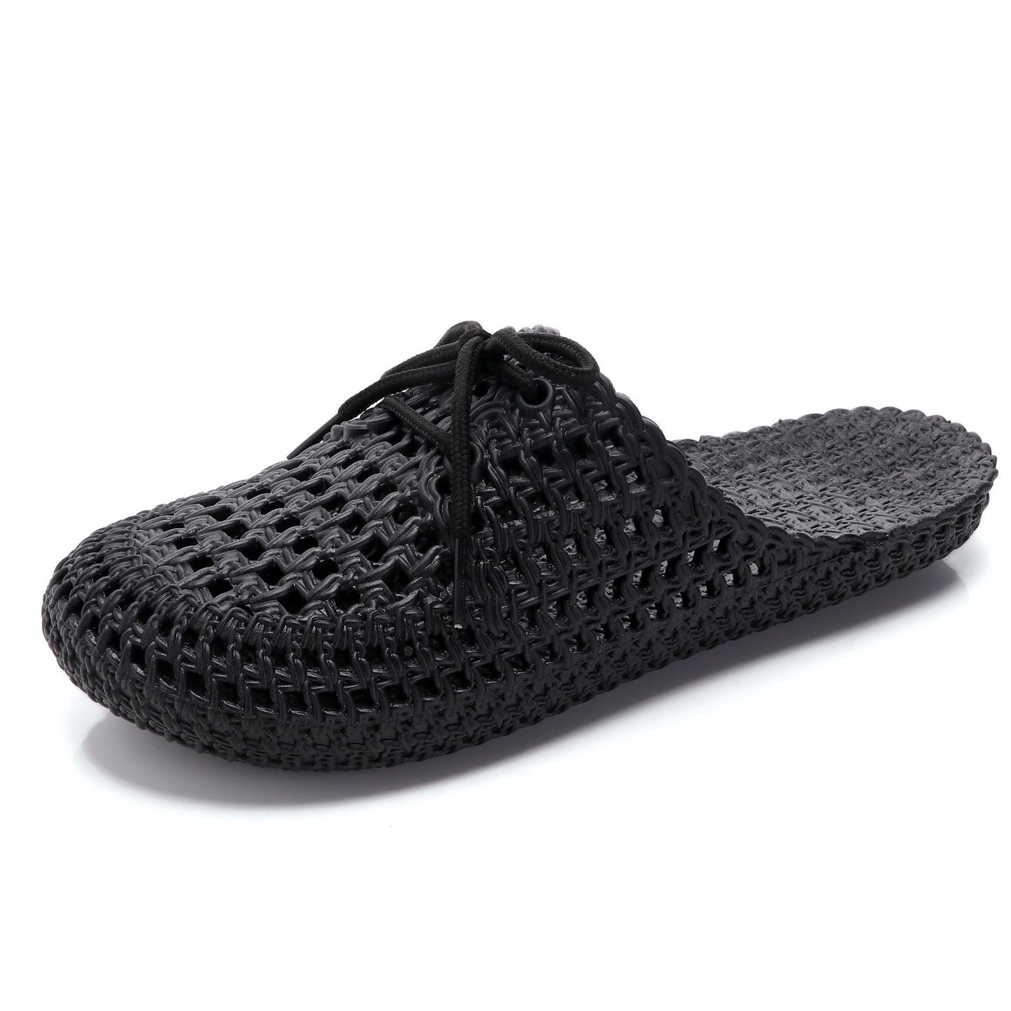 Korean-Style Lace-Up Perforated/Hole Slippers