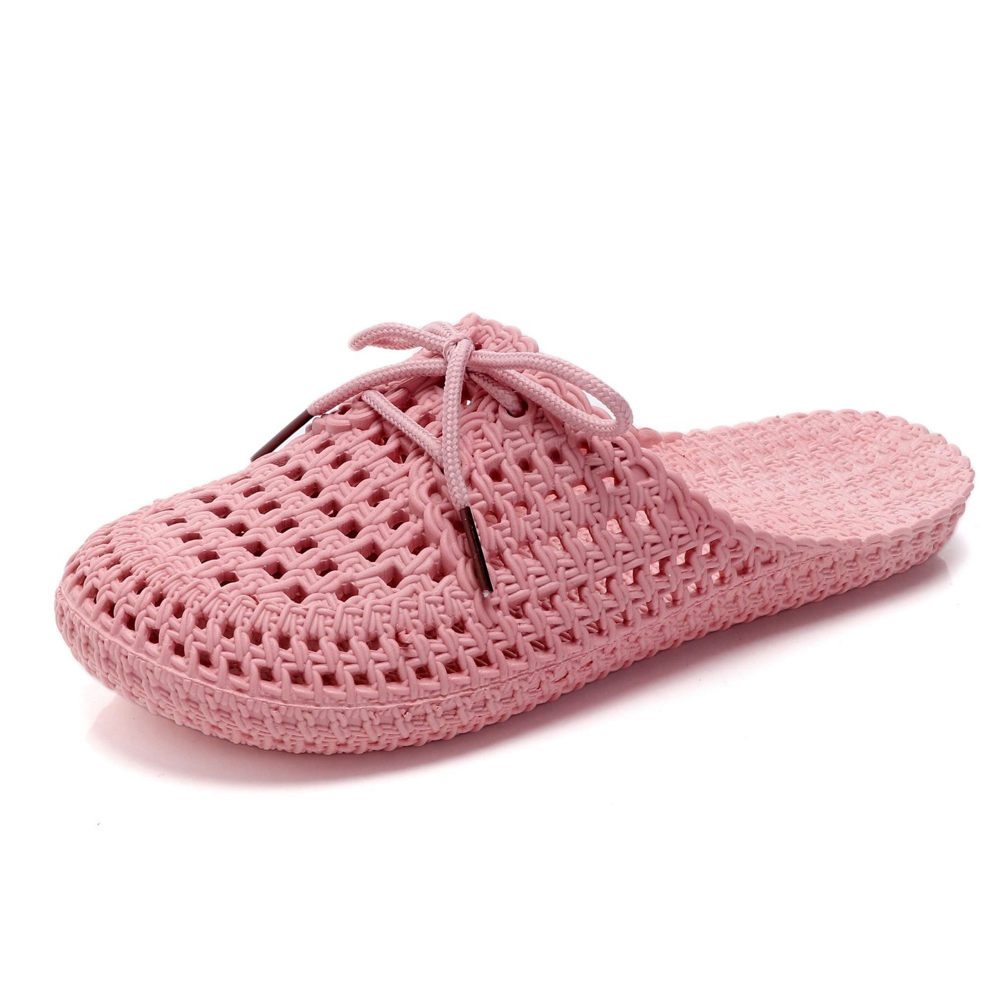 Korean-Style Lace-Up Perforated/Hole Slippers