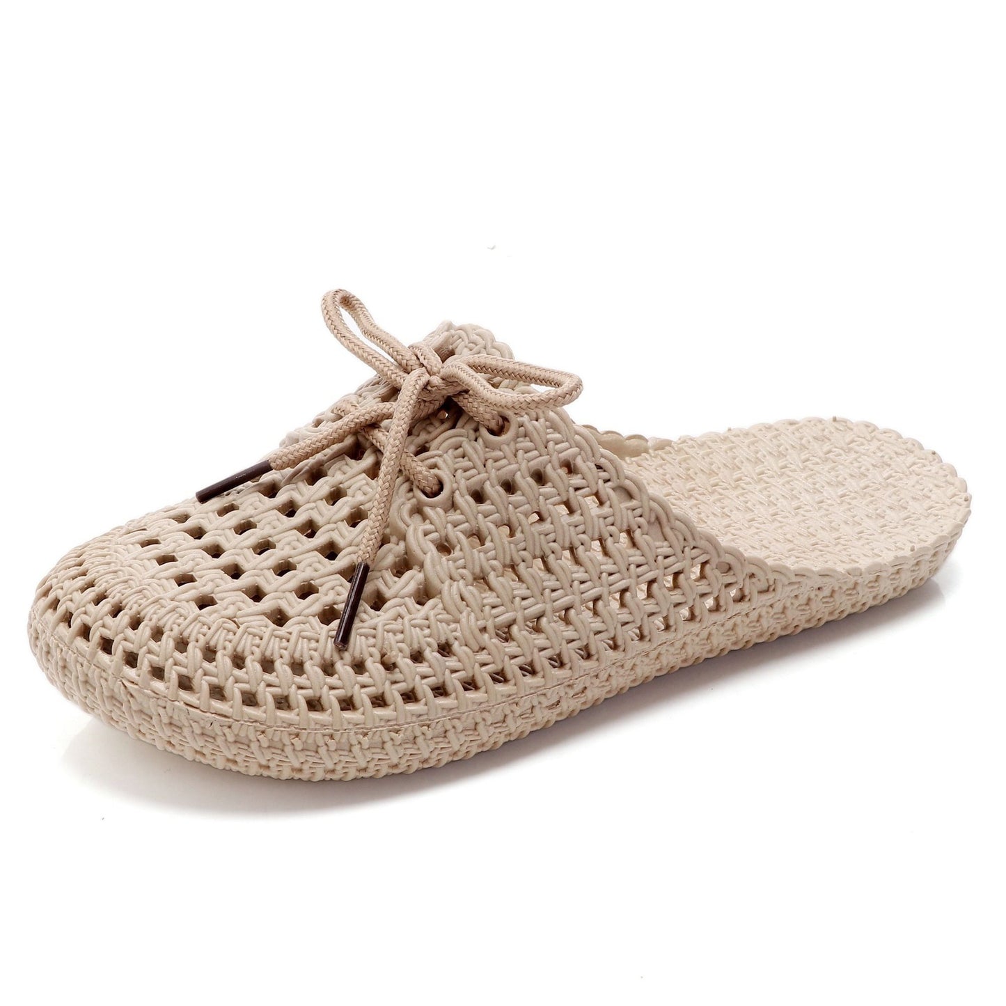 Korean-Style Lace-Up Perforated/Hole Slippers