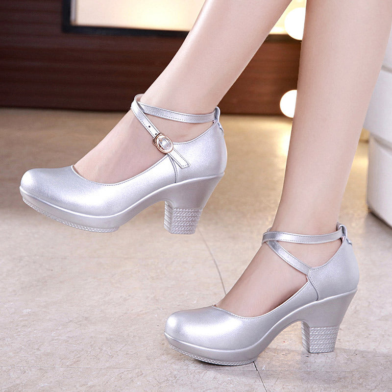 High-Heel Round-Toe Dance Shoes