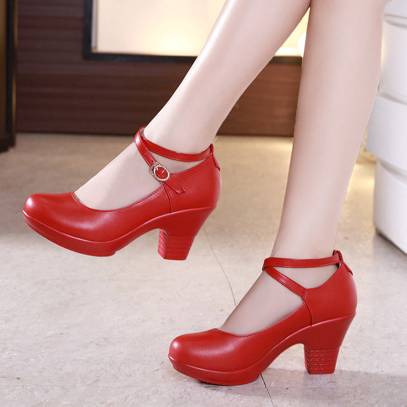 High-Heel Round-Toe Dance Shoes