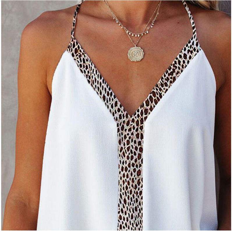 V-Neck Leopard Stripe Blouse