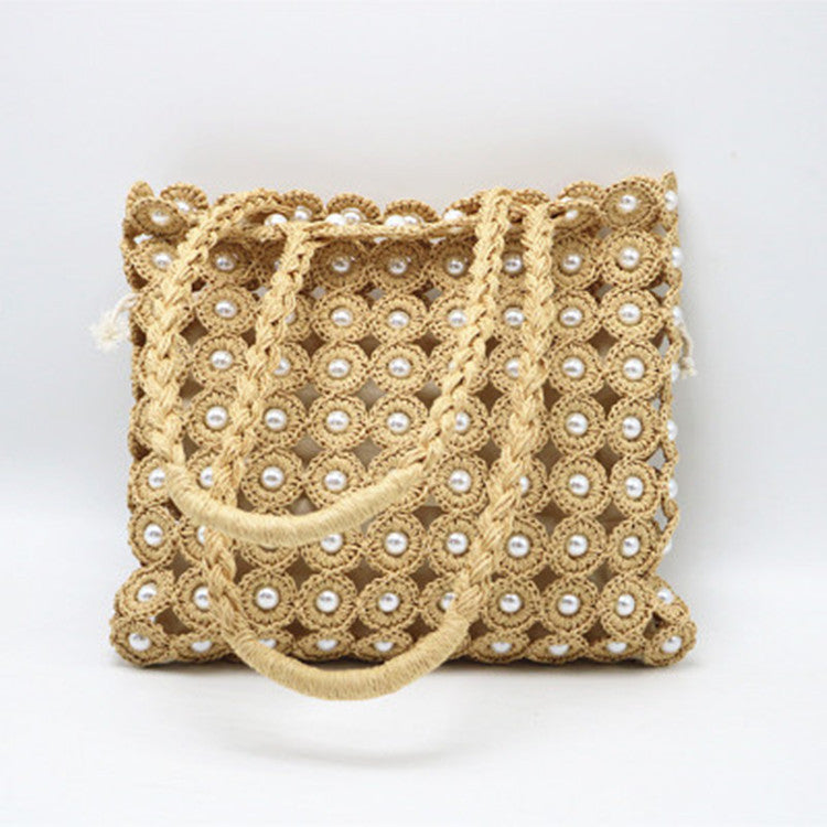 Woven Pearl Handbag For Women