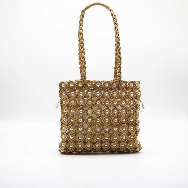 Woven Pearl Handbag For Women