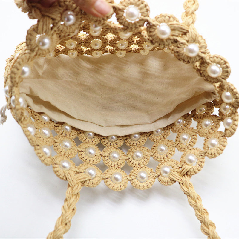 Woven Pearl Handbag For Women