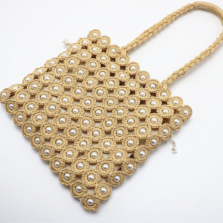 Woven Pearl Handbag For Women