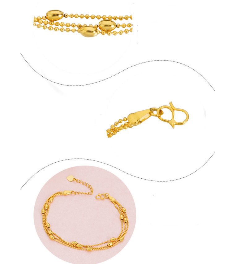 Gold-Plated Three-Wire Turn & Transport Bracelet For Women