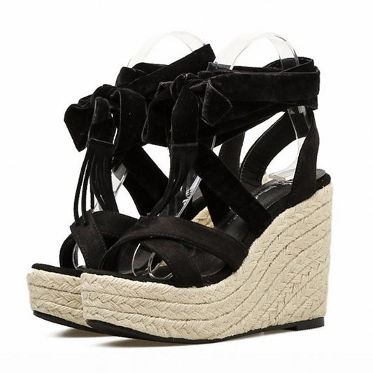 Cross-Strap Platform Gladiator Sandals For Women