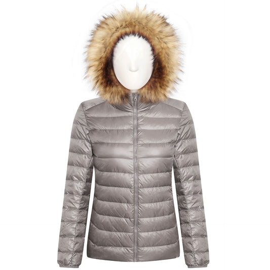 Flip-Hat Warm Cotton Faux Fur Jacket