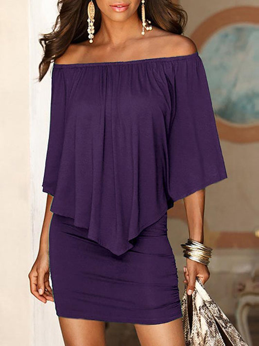 Off-Shoulder Casual Mini Dress