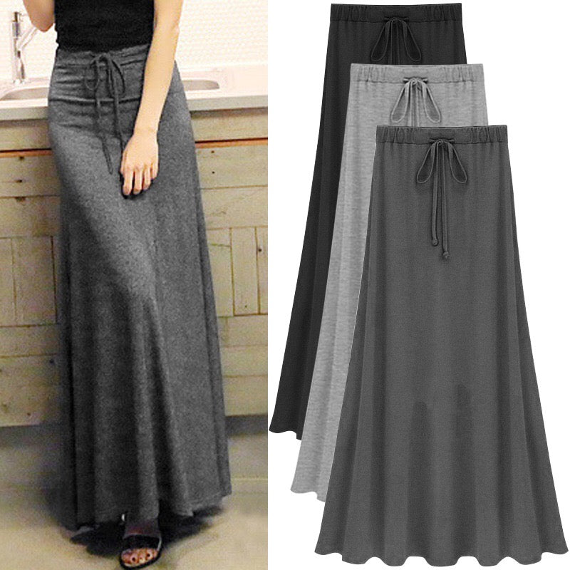 High-Waist Slit Long Skirt