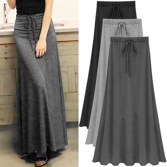 High-Waist Slit Long Skirt