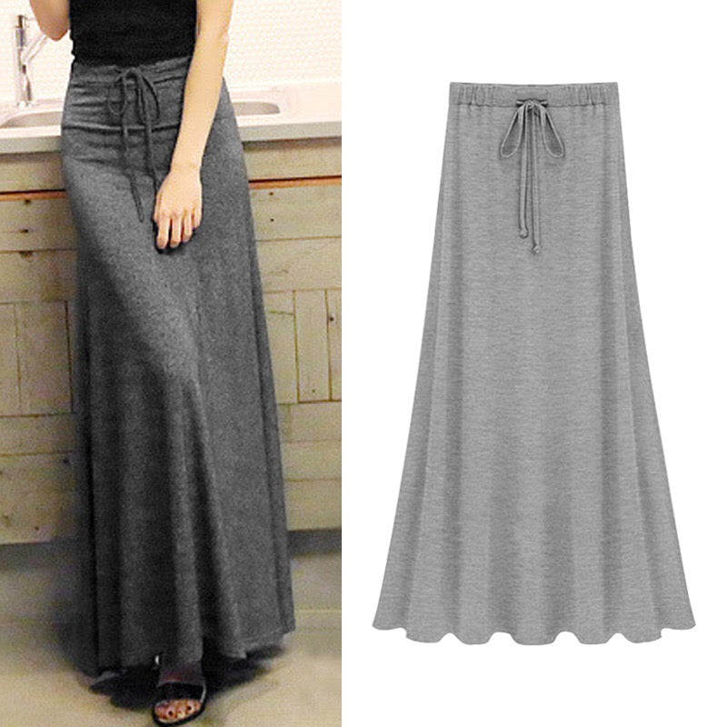 High-Waist Slit Long Skirt